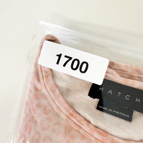 Hatch Leopard Print Tee Shirt Pink - Size 0 XS - Picture 8 of 8